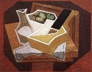 Juan Gris Guitar apple and water bottle oil painting